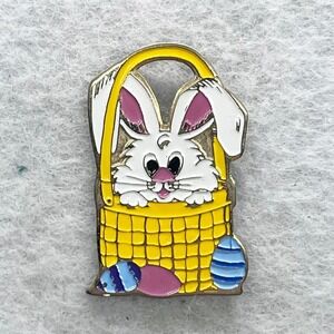 🔮 5/$25 Vintage Easter Bunny Basket Pin